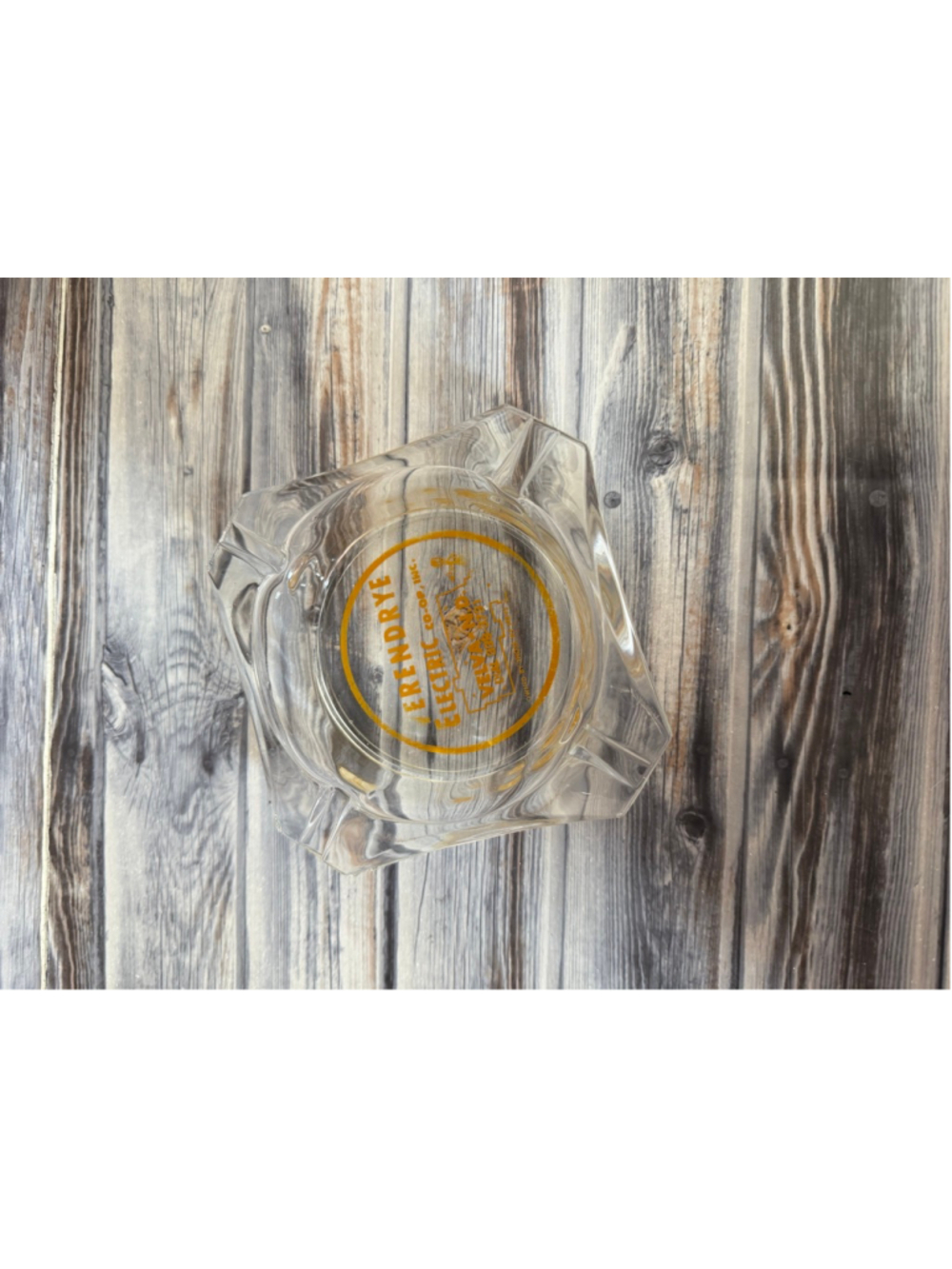 Vintage glass ashtray verendye electric North Dakota